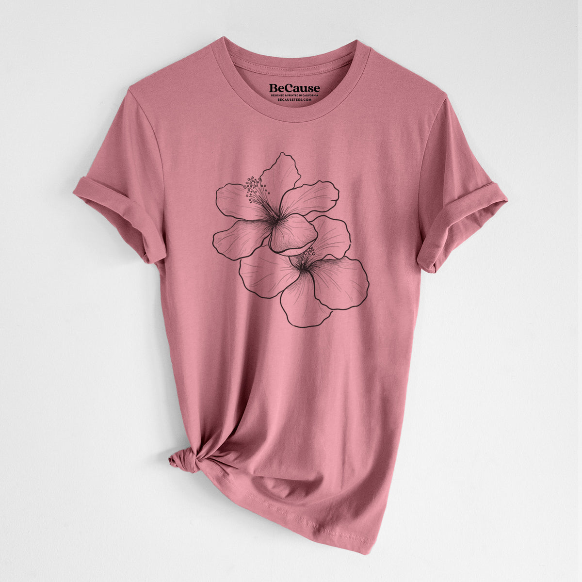 Hibiscus Flowers - Lightweight 100% Cotton Unisex Crewneck