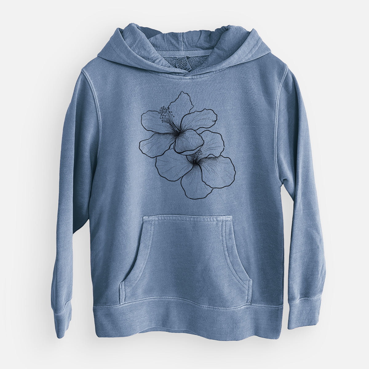 Hibiscus Flowers - Youth Pigment Dyed Hoodie