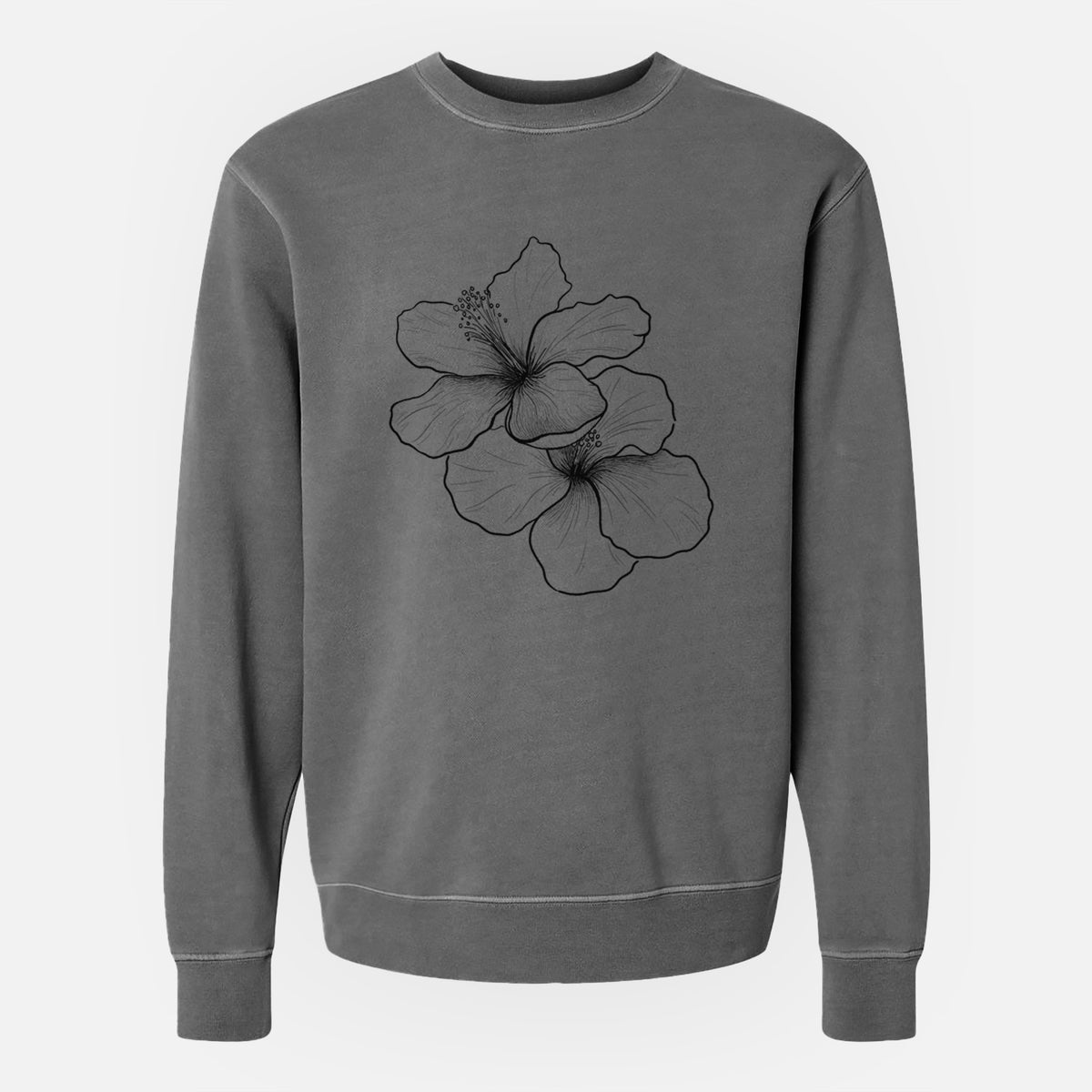 Hibiscus Flowers - Unisex Pigment Dyed Crew Sweatshirt