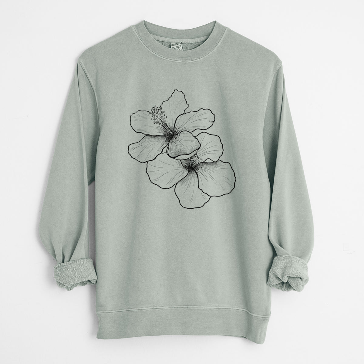 Hibiscus Flowers - Unisex Pigment Dyed Crew Sweatshirt