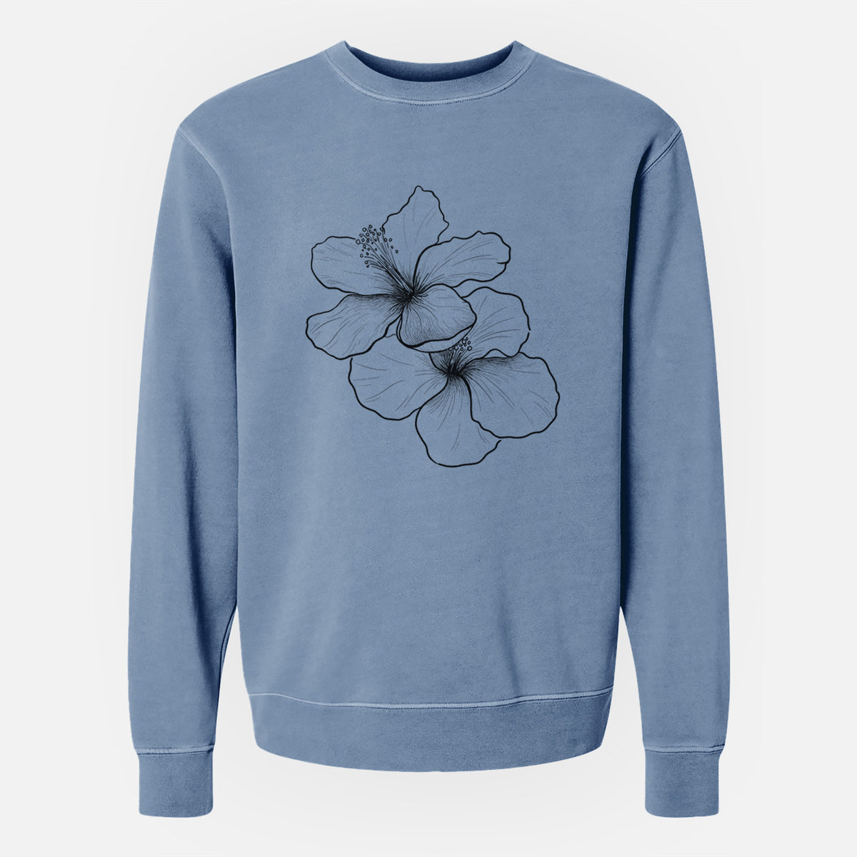 Hibiscus Flowers - Unisex Pigment Dyed Crew Sweatshirt