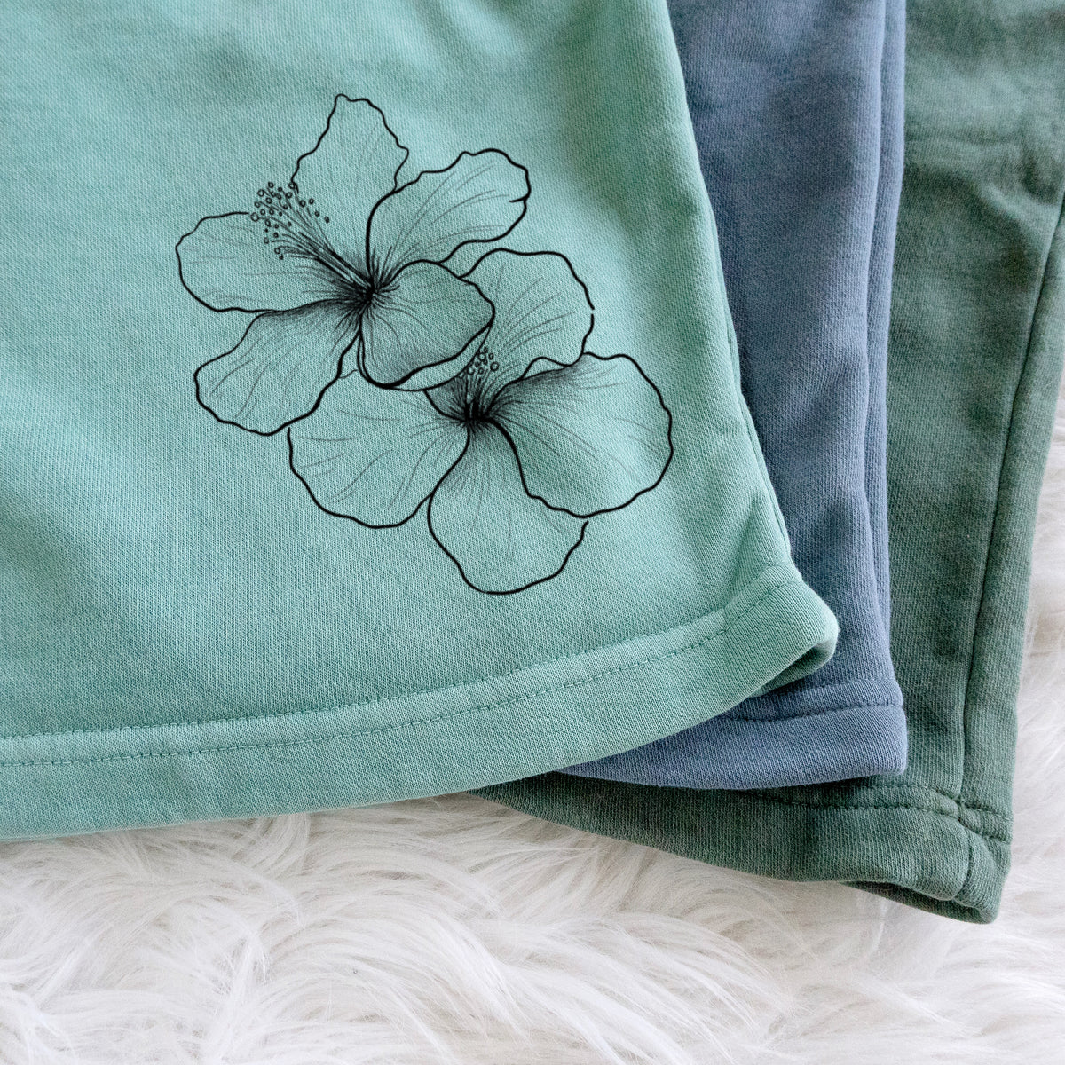 Hibiscus Flowers - Unisex Pigment Dyed Shorts