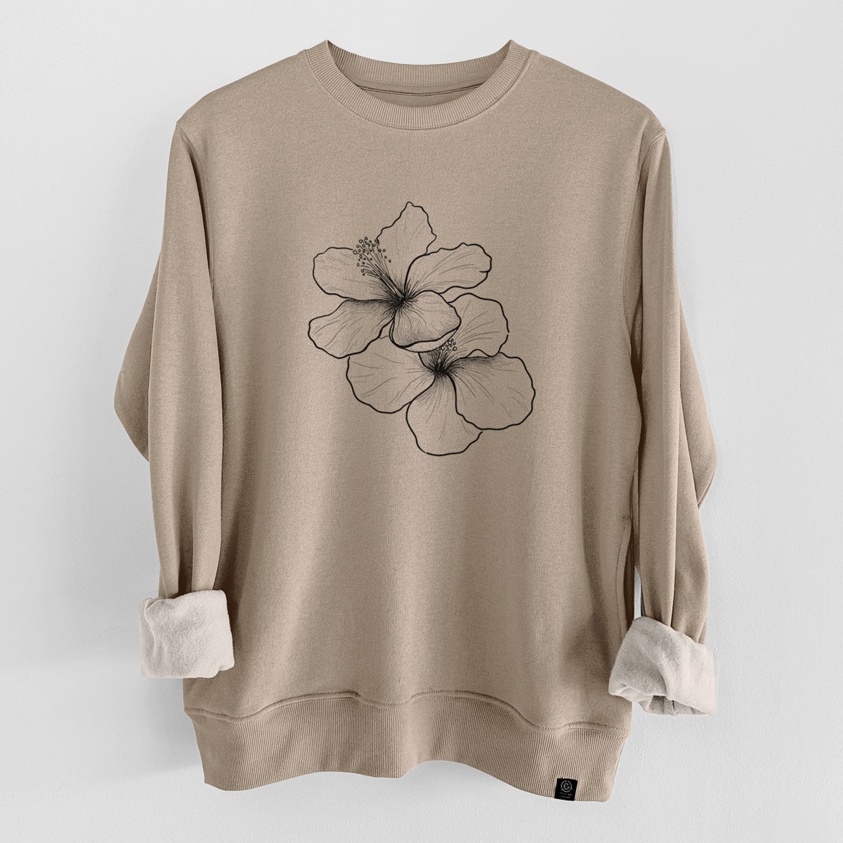 Hibiscus Flowers  - Unisex Reclaimed Crewneck Sweatshirt