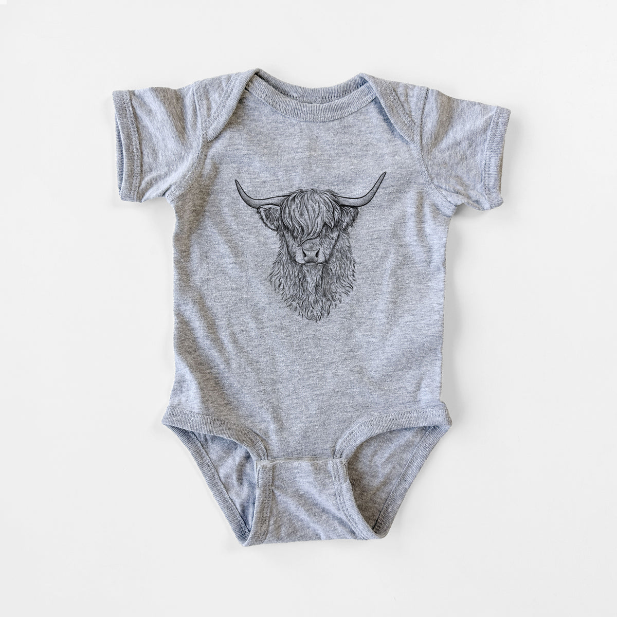 Scottish Highland Cow - Bos taurus taurus - Baby Fine Jersey Bodysuit