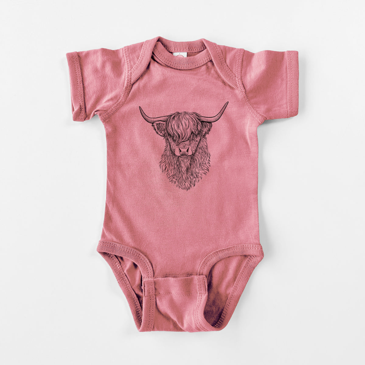 Scottish Highland Cow - Bos taurus taurus - Baby Fine Jersey Bodysuit
