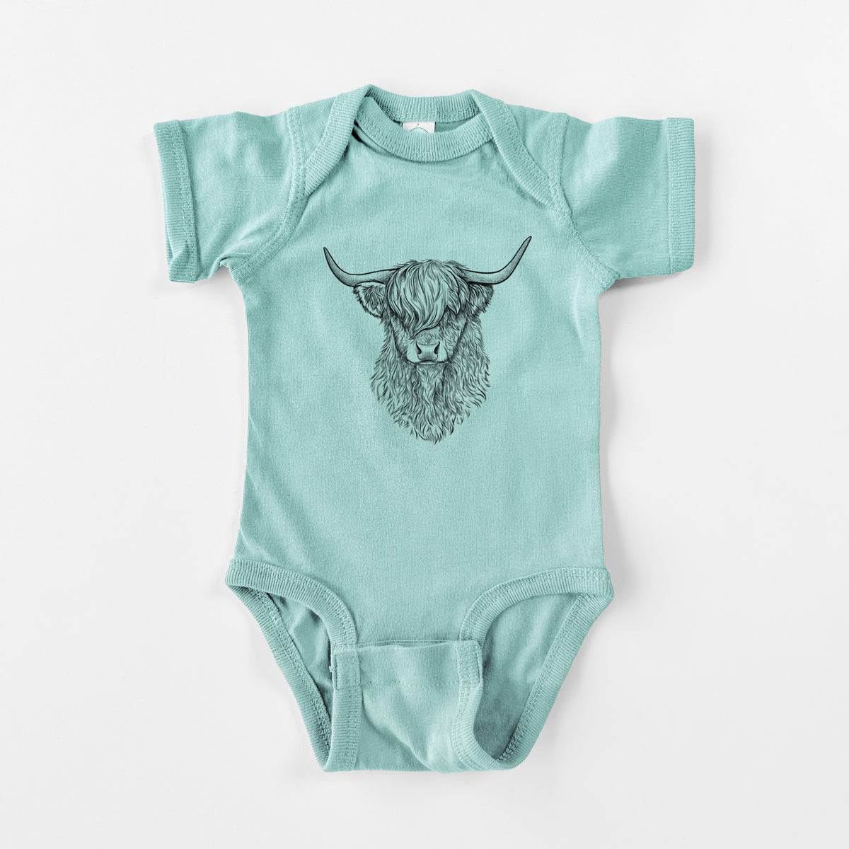 Scottish Highland Cow - Bos taurus taurus - Baby Fine Jersey Bodysuit