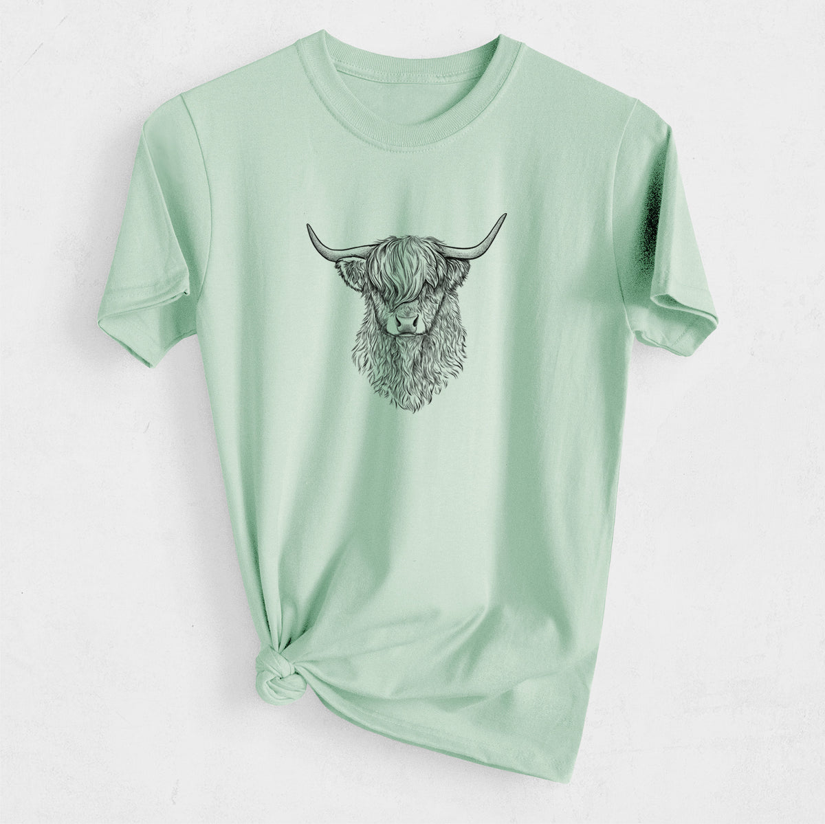 Scottish Highland Cow - Bos taurus taurus - Heavyweight Men&#39;s 100% Organic Cotton Tee