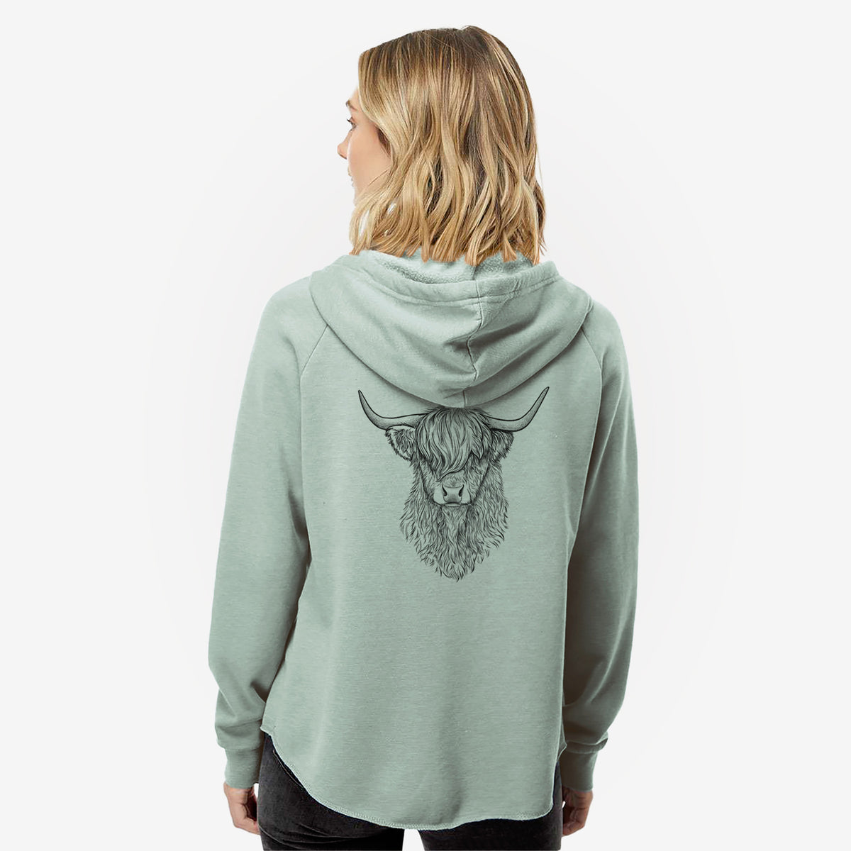 Scottish Highland Cow - Bos taurus taurus - Women&#39;s Cali Wave Zip-Up Sweatshirt