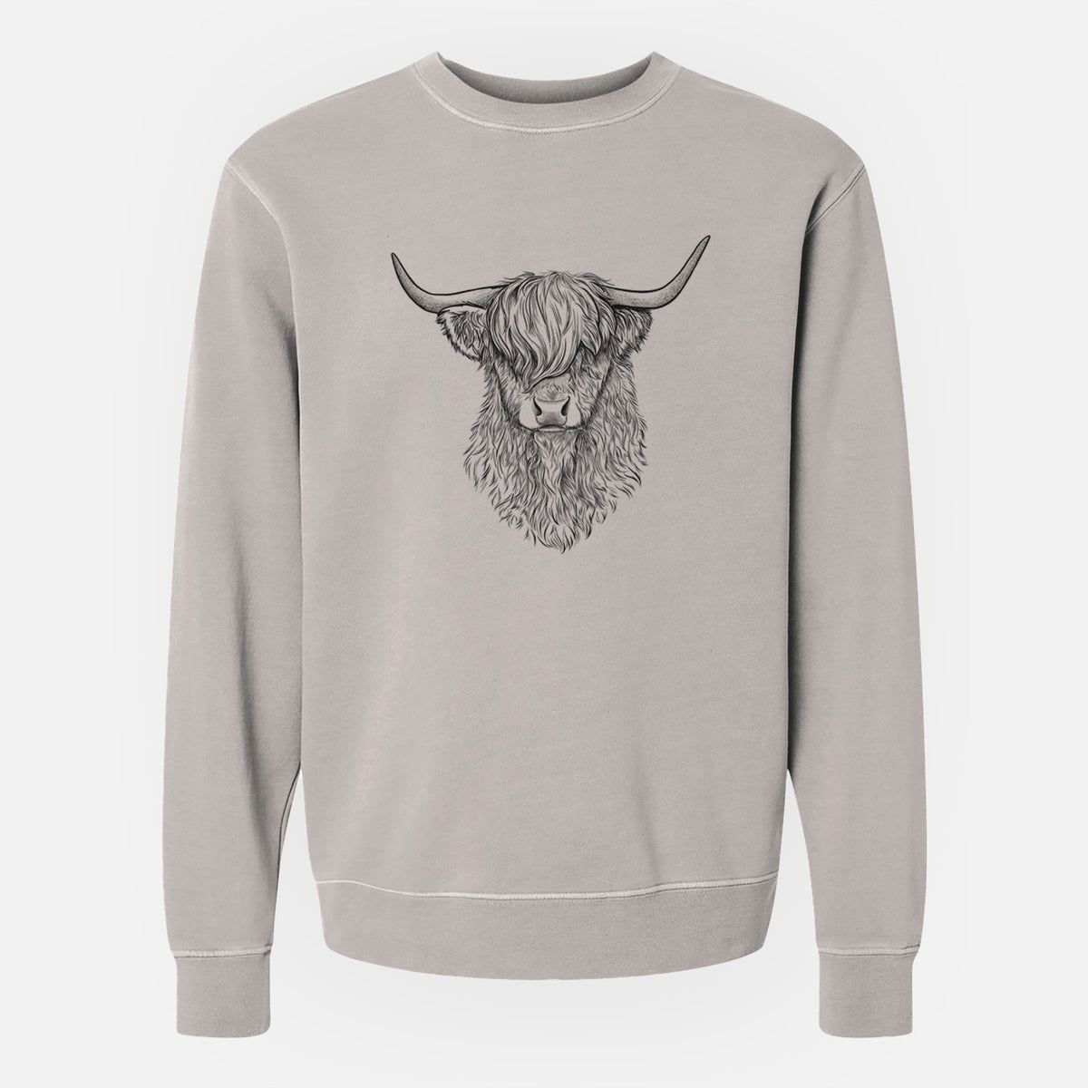 Scottish Highland Cow - Bos taurus taurus - Unisex Pigment Dyed Crew Sweatshirt