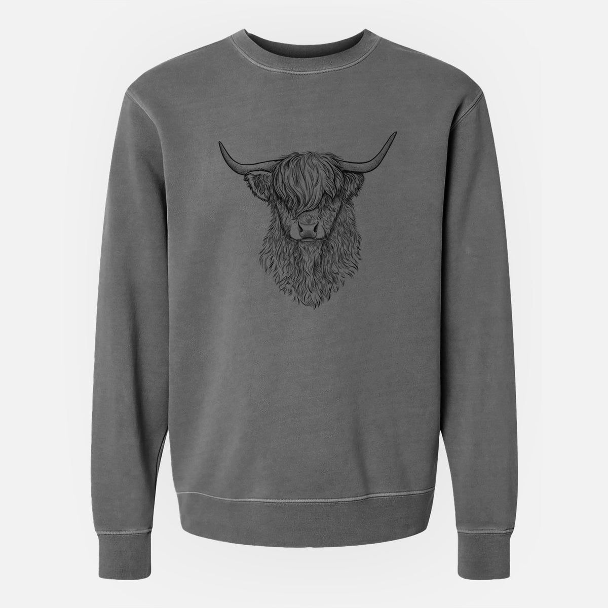 Scottish Highland Cow - Bos taurus taurus - Unisex Pigment Dyed Crew Sweatshirt