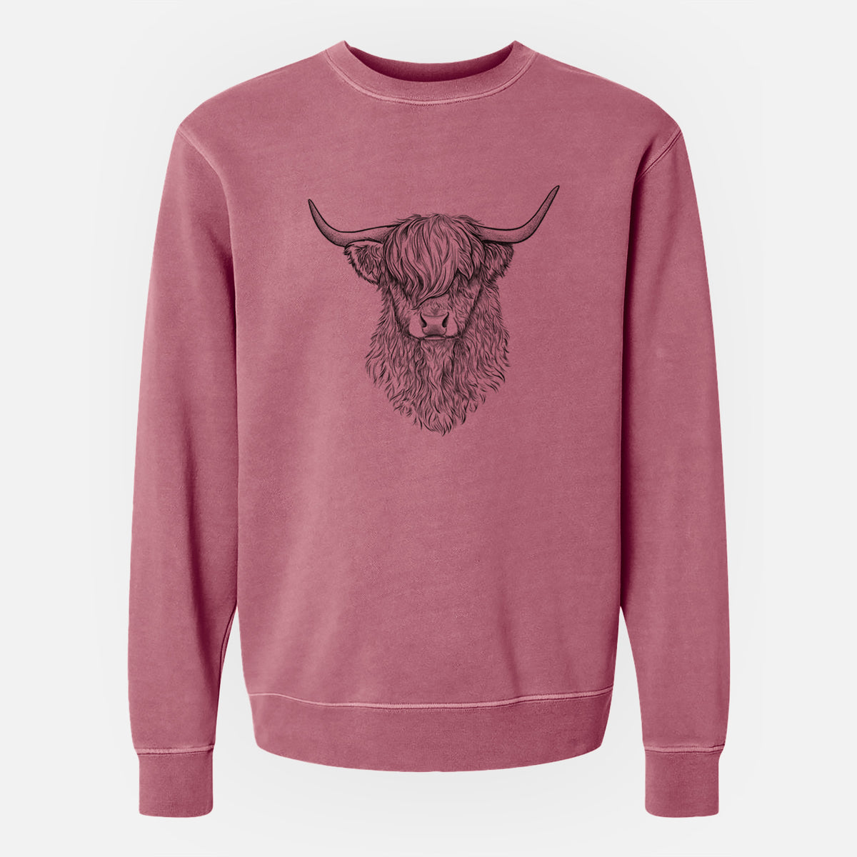 Scottish Highland Cow - Bos taurus taurus - Unisex Pigment Dyed Crew Sweatshirt