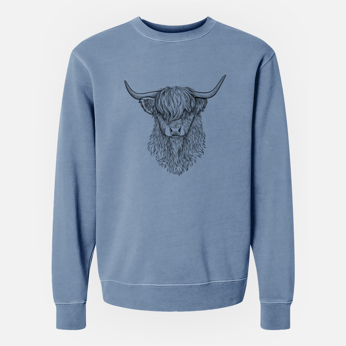 Scottish Highland Cow - Bos taurus taurus - Unisex Pigment Dyed Crew Sweatshirt