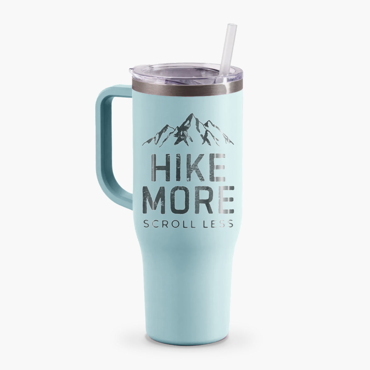 Hike More - Scroll Less - 40oz Tumbler with Handle