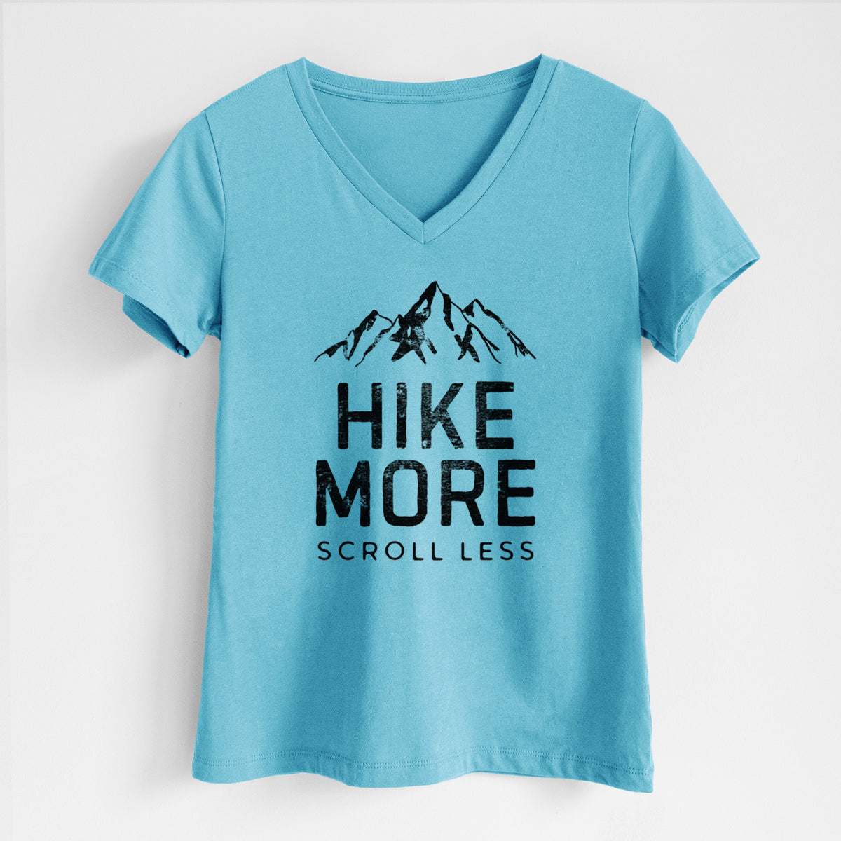 Hike More - Scroll Less - Women&#39;s Lightweight Relaxed Fit 100% Cotton V-neck