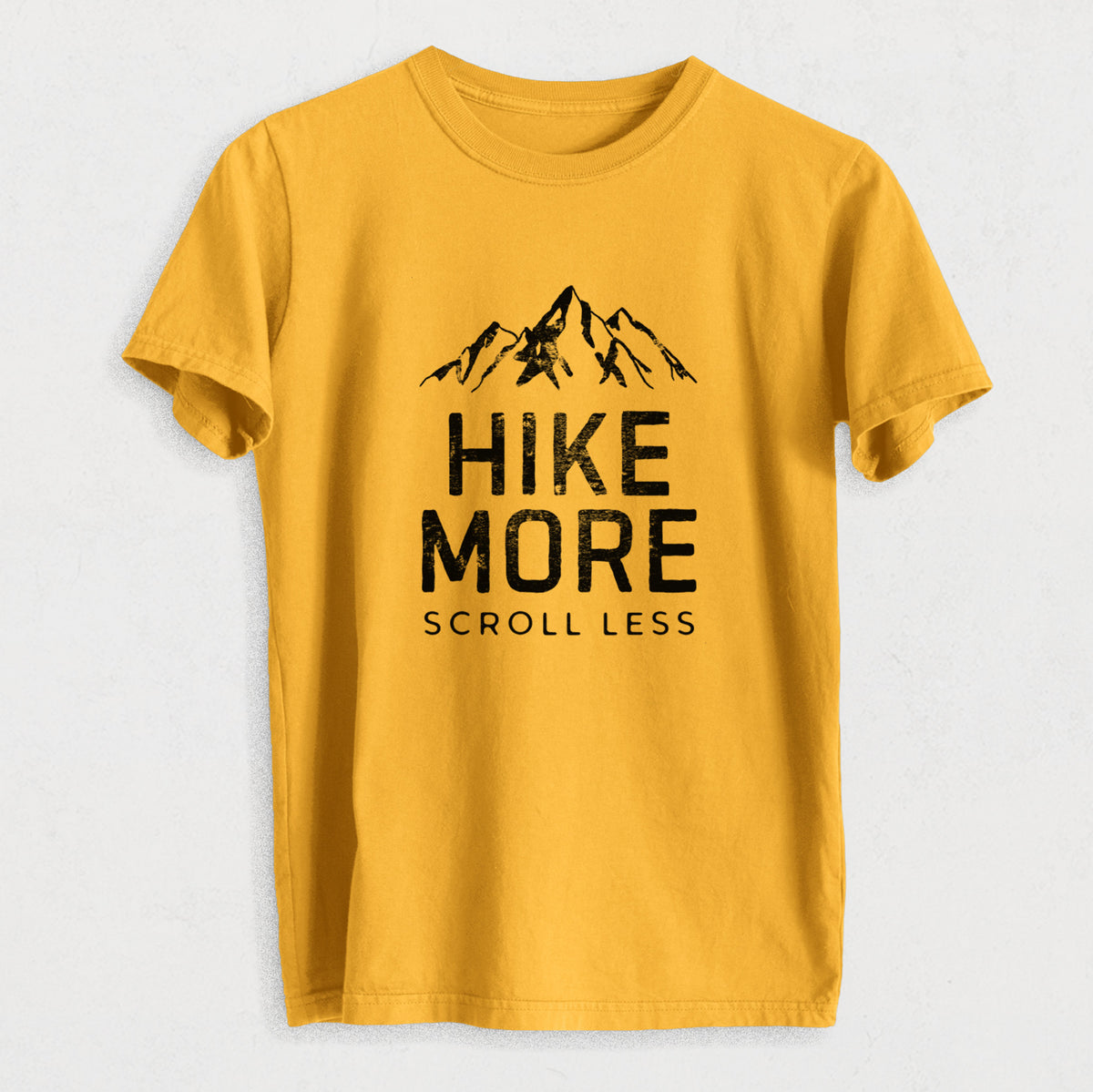 Hike More - Scroll Less - Heavyweight Men&#39;s 100% Organic Cotton Tee
