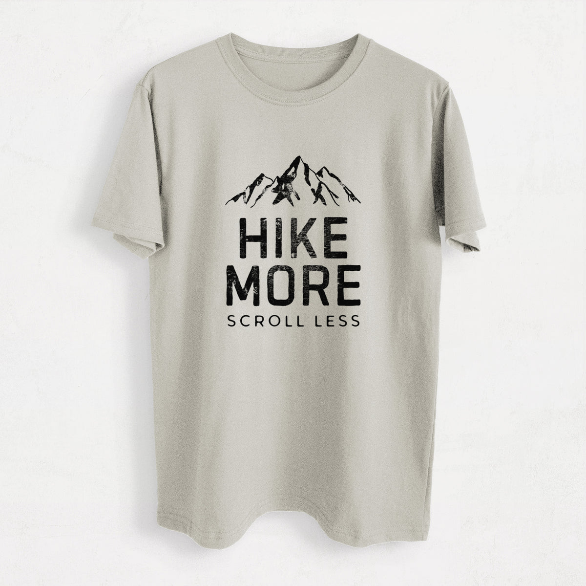 Hike More - Scroll Less - Heavyweight Men&#39;s 100% Organic Cotton Tee