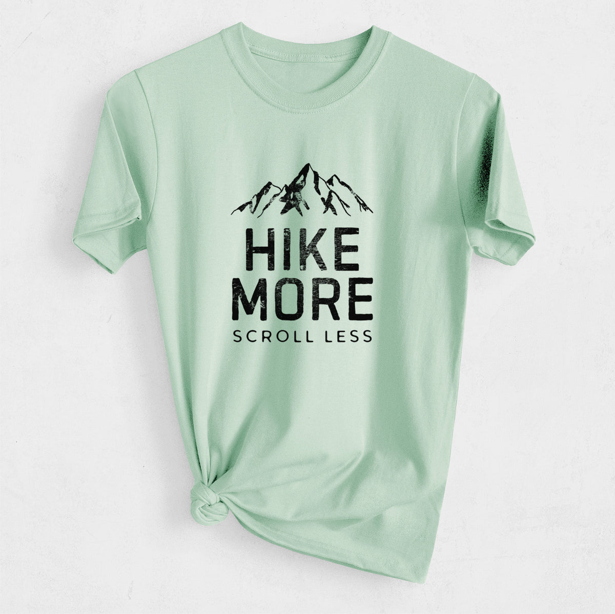 Hike More - Scroll Less - Heavyweight Men&#39;s 100% Organic Cotton Tee