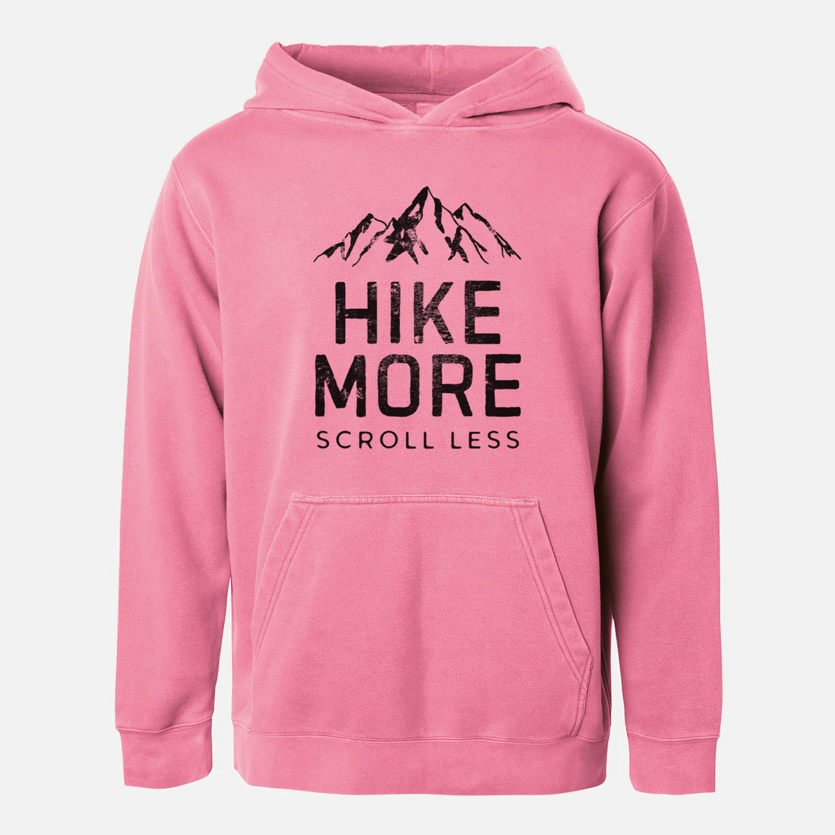 Hike More - Scroll Less - Youth Pigment Dyed Hoodie