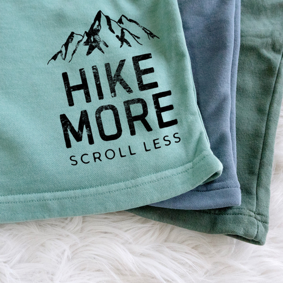 Hike More - Scroll Less - Unisex Pigment Dyed Shorts