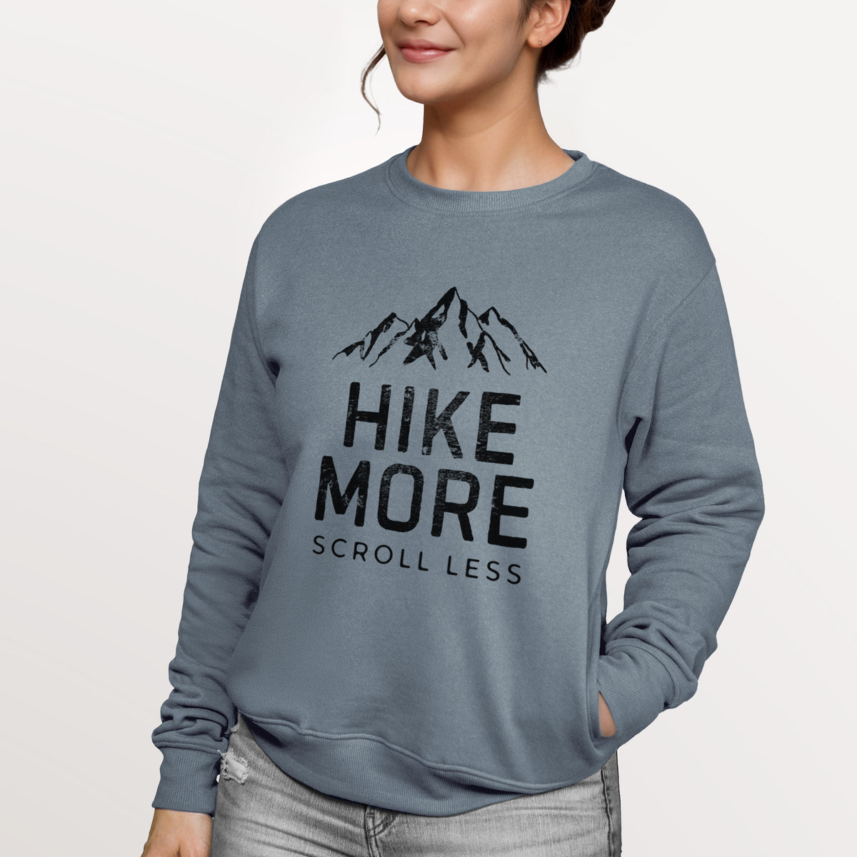 Hike More - Scroll Less  - Unisex Reclaimed Crewneck Sweatshirt