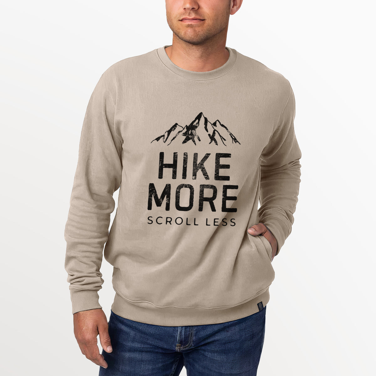 Hike More - Scroll Less  - Unisex Reclaimed Crewneck Sweatshirt