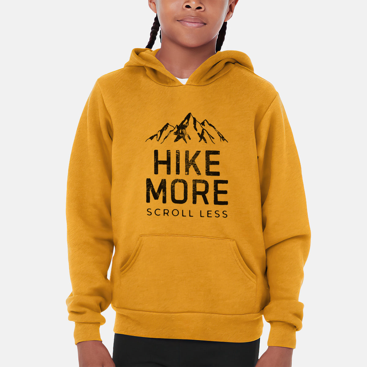 Hike More - Scroll Less - Youth Hoodie Sweatshirt