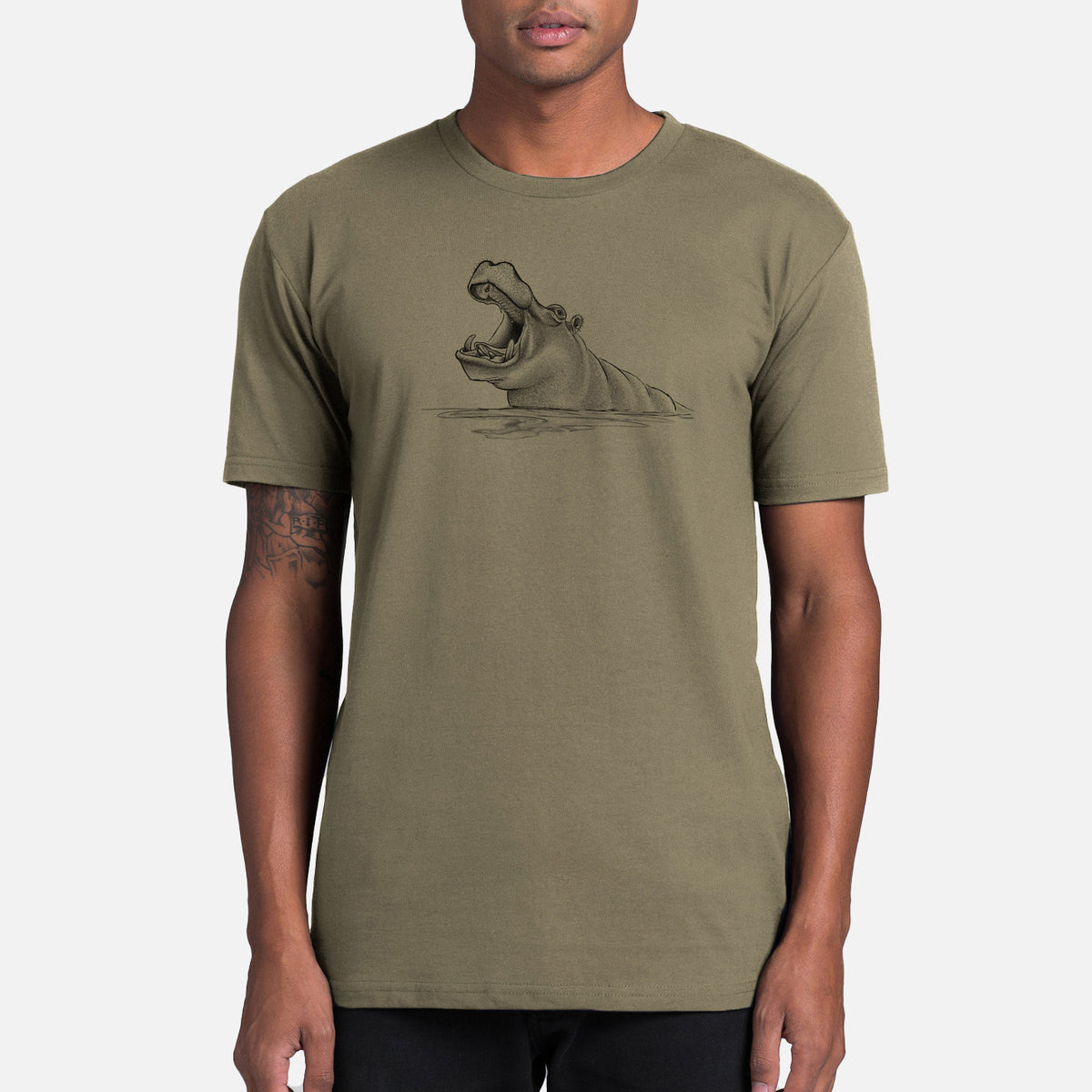 Hippo - Hippopotamus amphibius - Mens Everyday Staple Tee