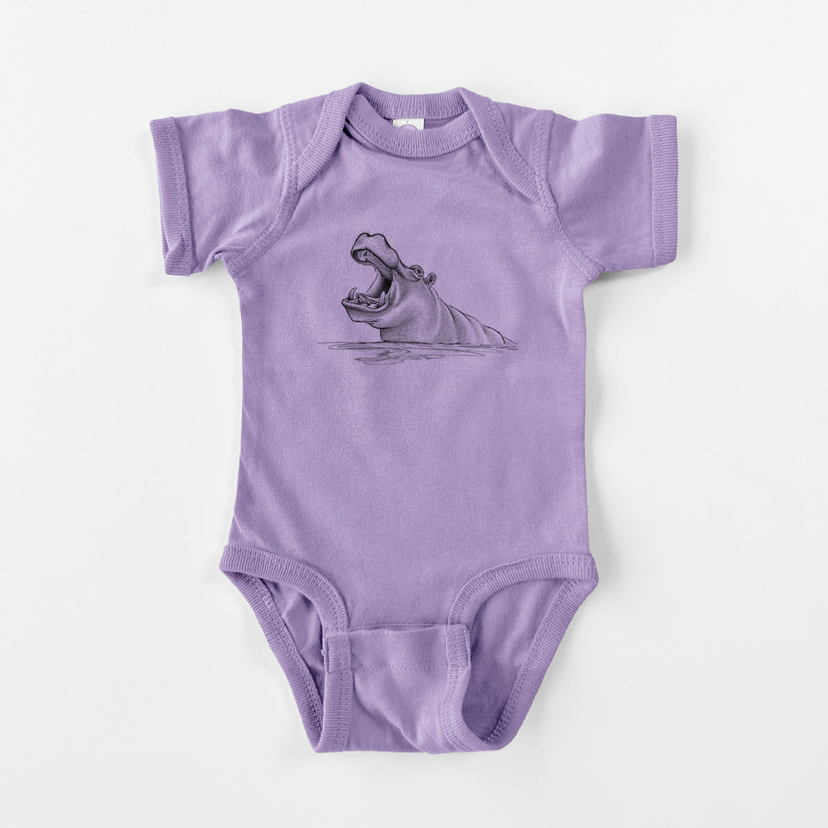 Hippo - Hippopotamus amphibius - Baby Fine Jersey Bodysuit