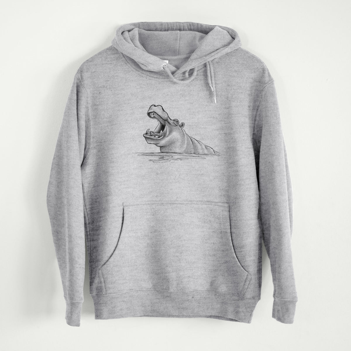 Hippo - Hippopotamus amphibius  - Mid-Weight Unisex Premium Blend Hoodie