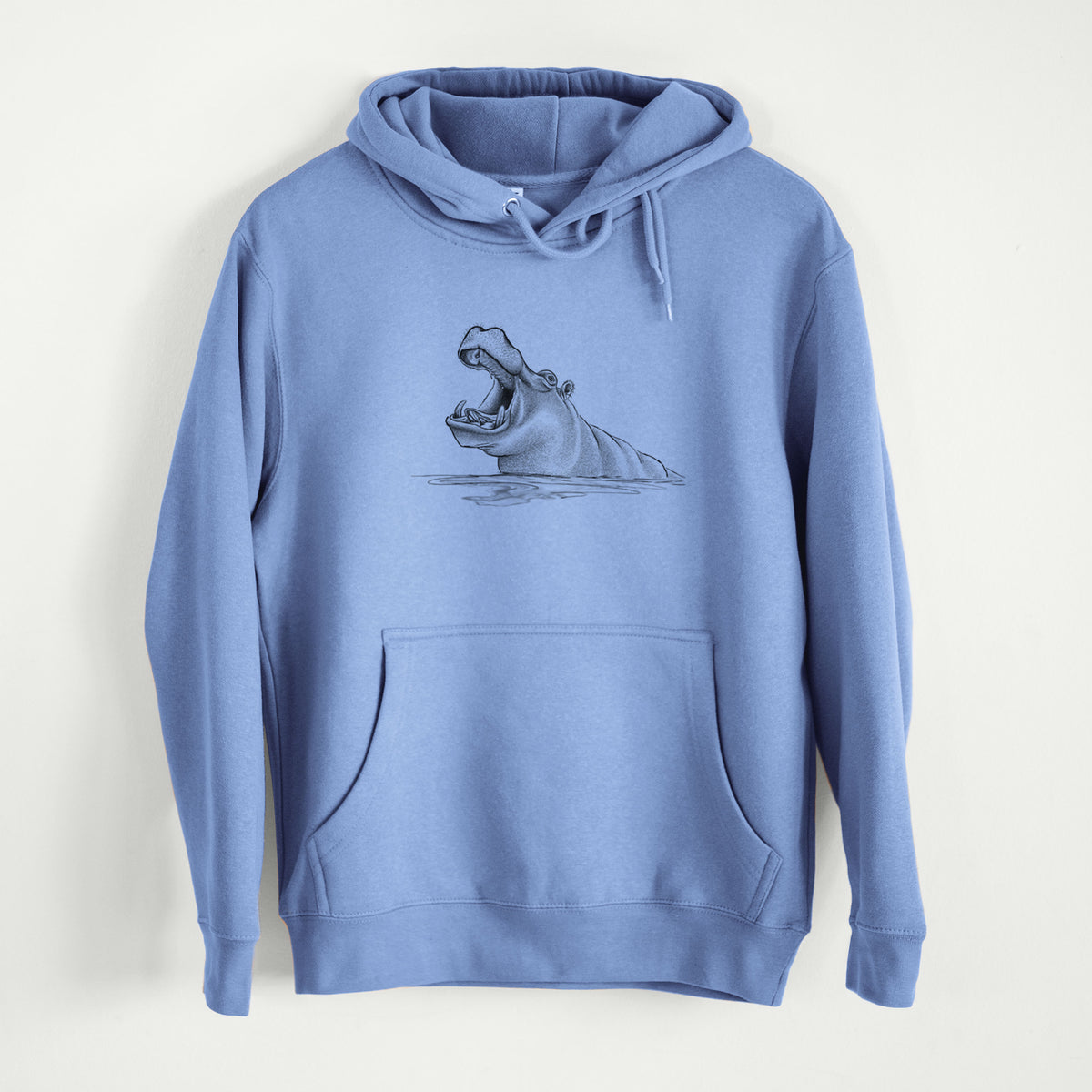 Hippo - Hippopotamus amphibius  - Mid-Weight Unisex Premium Blend Hoodie