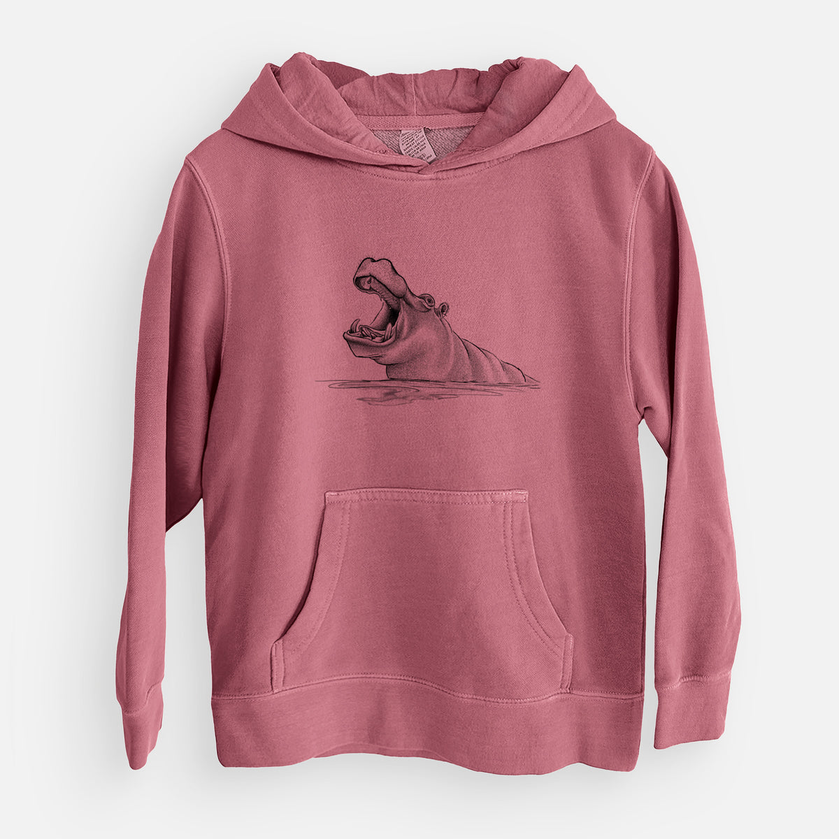 Hippo - Hippopotamus amphibius - Youth Pigment Dyed Hoodie