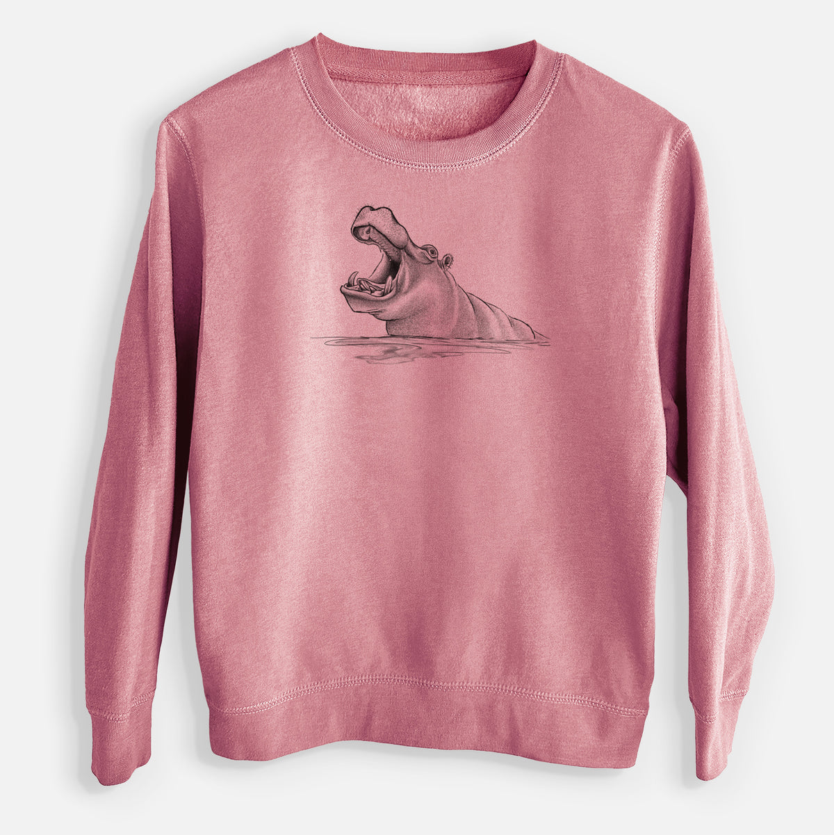 Hippo - Hippopotamus amphibius - Youth Lightweight Crewneck Sweatshirt