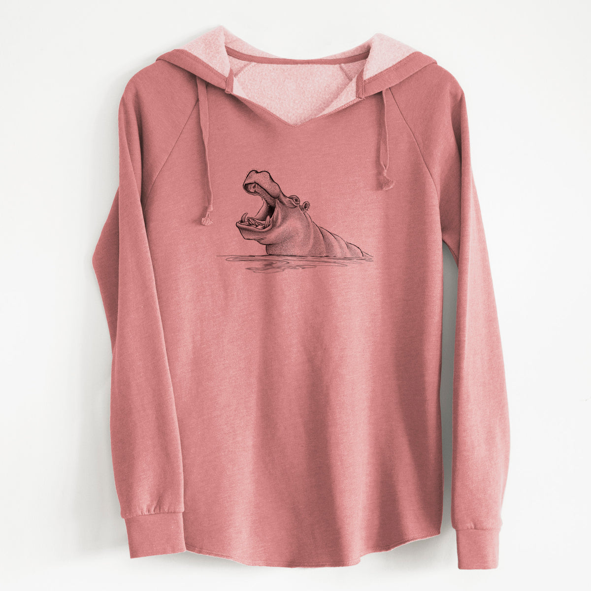 Hippo - Hippopotamus amphibius - Cali Wave Hooded Sweatshirt