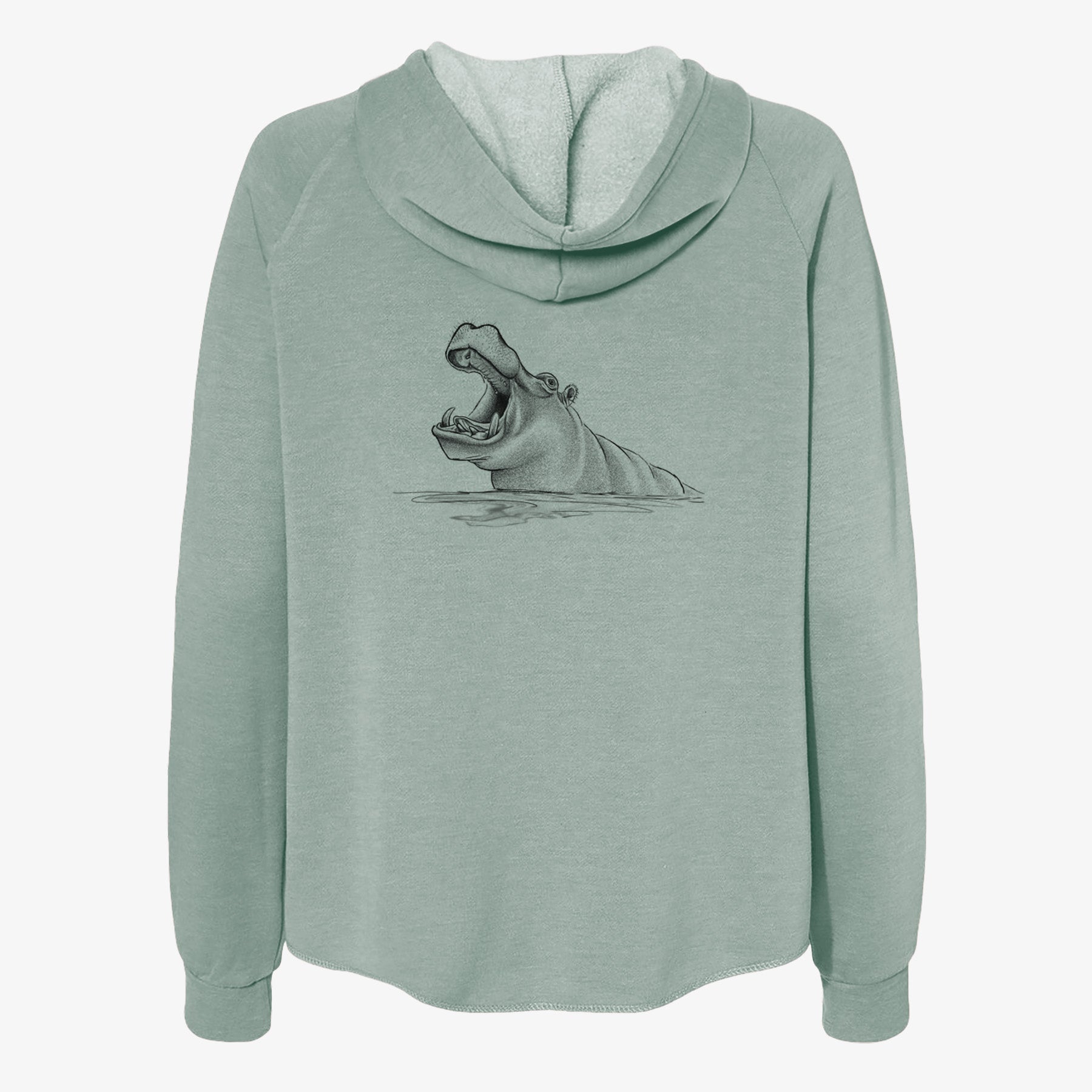Hippo - Hippopotamus amphibius - Women's Cali Wave Zip-Up Sweatshirt