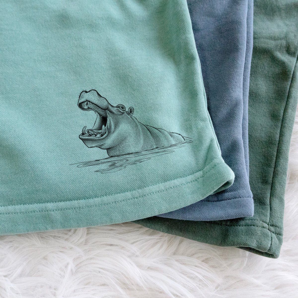 Hippo - Hippopotamus amphibius - Unisex Pigment Dyed Shorts