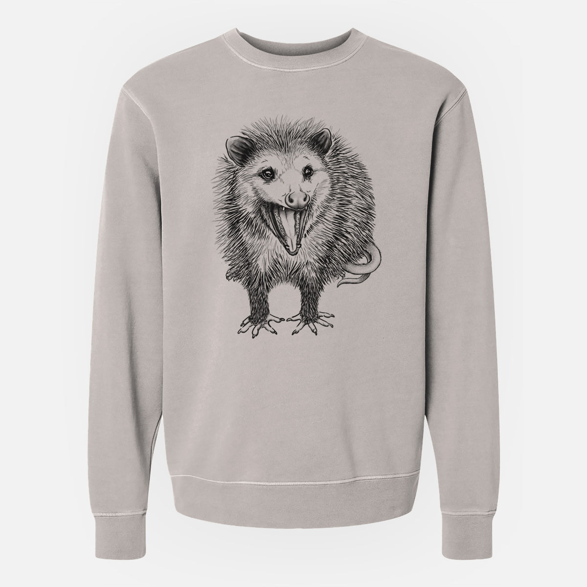 Hissing Opossum - Didelphidae - Unisex Pigment Dyed Crew Sweatshirt