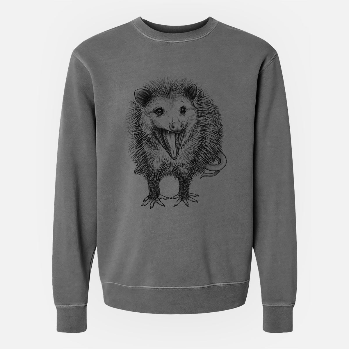 Hissing Opossum - Didelphidae - Unisex Pigment Dyed Crew Sweatshirt