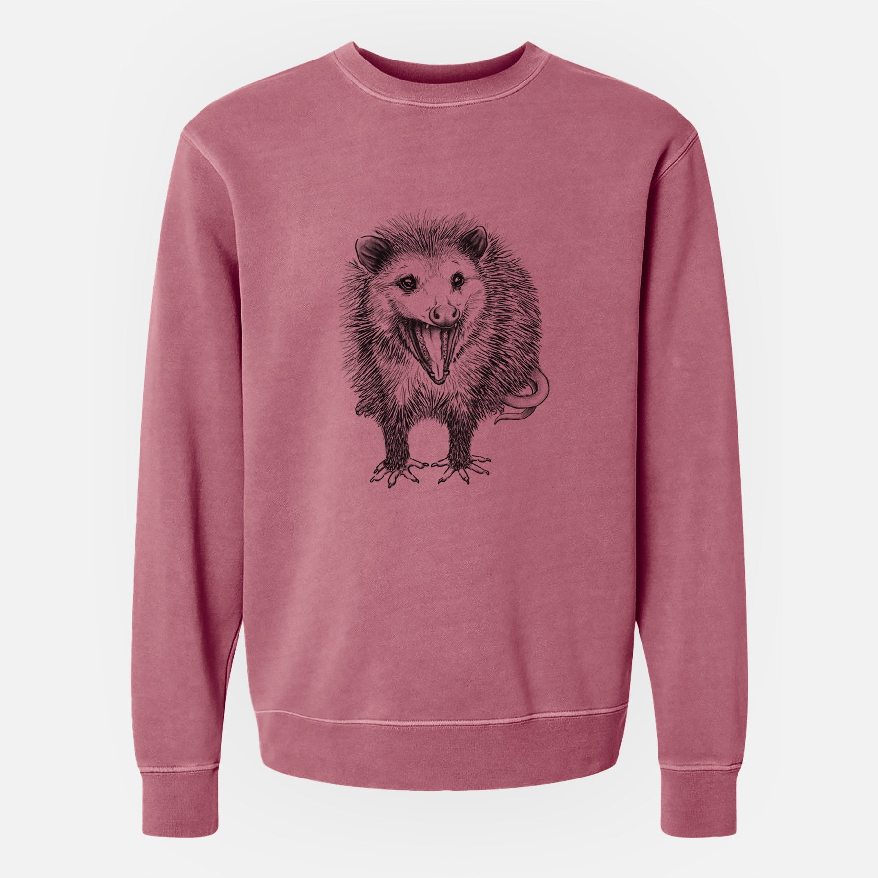 CLOSEOUT - Hissing Opossum - Unisex Pigment Dyed Crew Sweatshirt