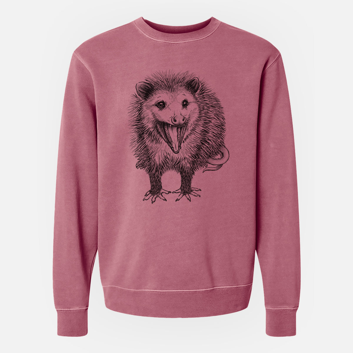 Hissing Opossum - Didelphidae - Unisex Pigment Dyed Crew Sweatshirt