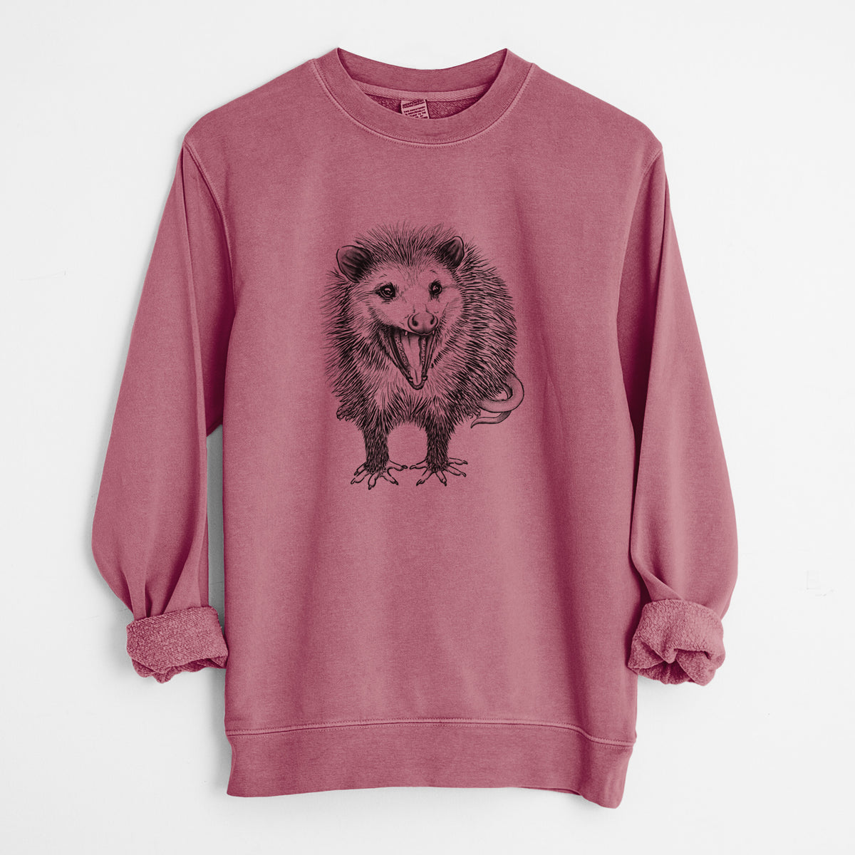 CLOSEOUT - Hissing Opossum - Unisex Pigment Dyed Crew Sweatshirt
