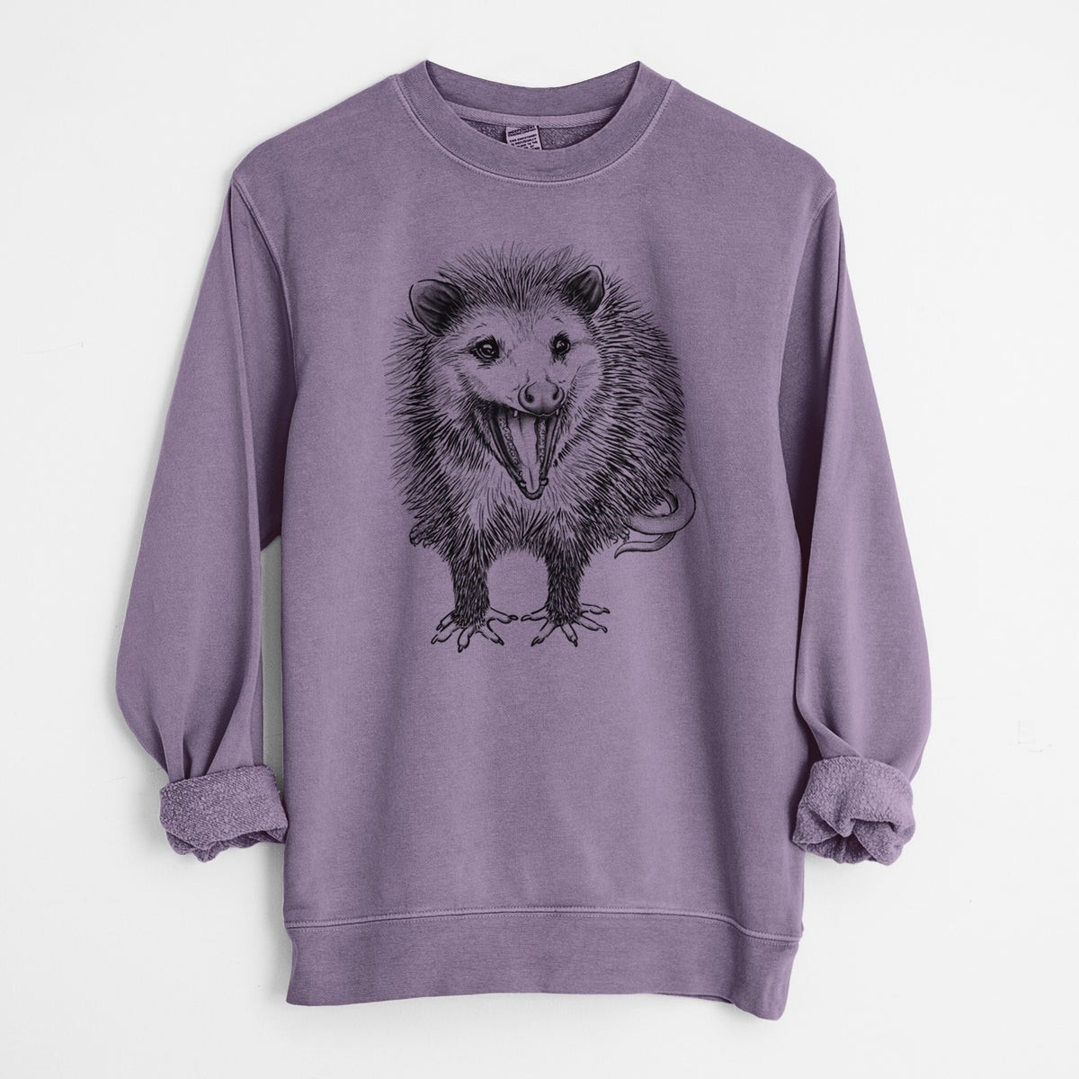 Hissing Opossum - Didelphidae - Unisex Pigment Dyed Crew Sweatshirt