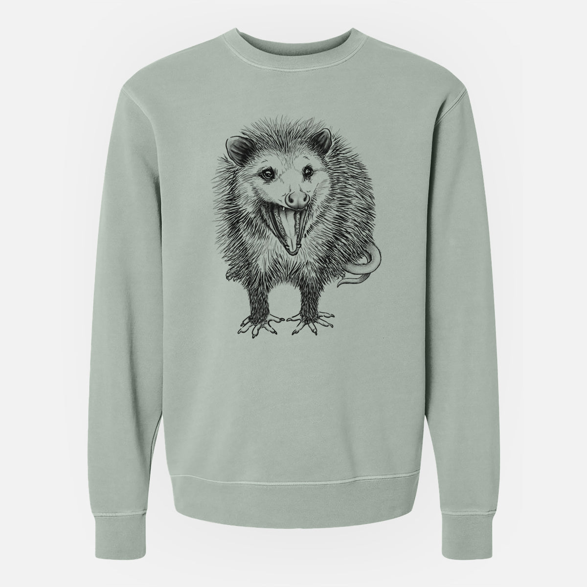 Hissing Opossum - Didelphidae - Unisex Pigment Dyed Crew Sweatshirt