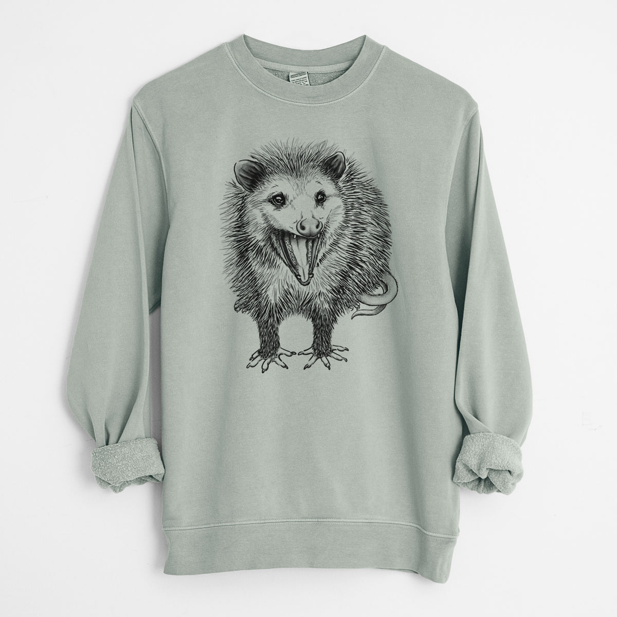 Hissing Opossum - Didelphidae - Unisex Pigment Dyed Crew Sweatshirt