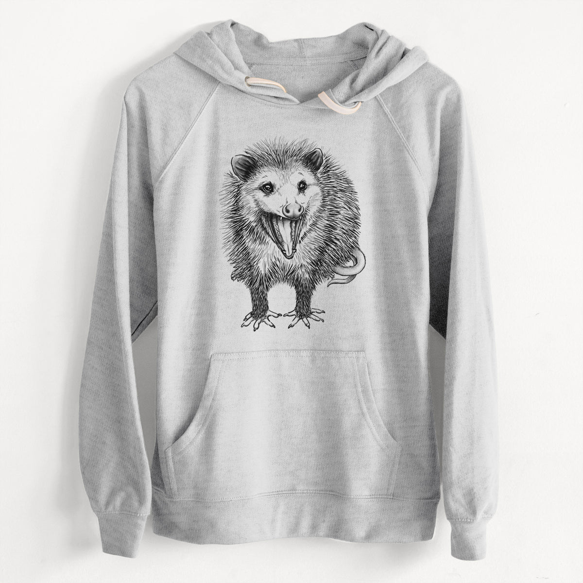 CLEARANCE - Hissing Opossum - Didelphidae  - Unisex Slim Fit Loopback Terry Hoodie