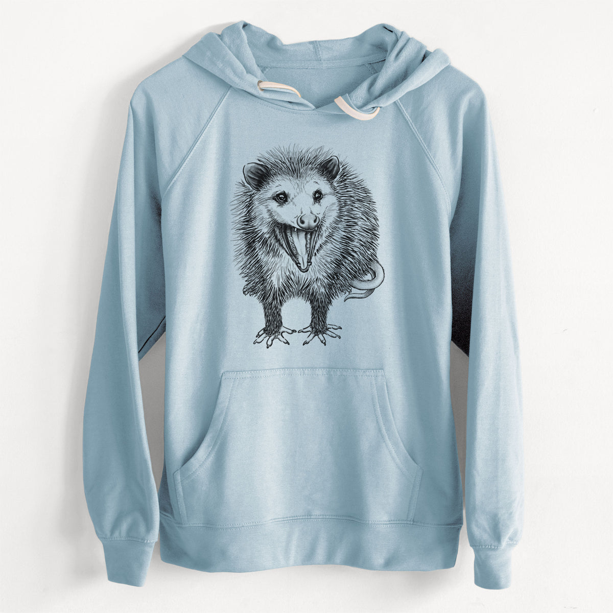 CLEARANCE - Hissing Opossum - Didelphidae  - Unisex Slim Fit Loopback Terry Hoodie