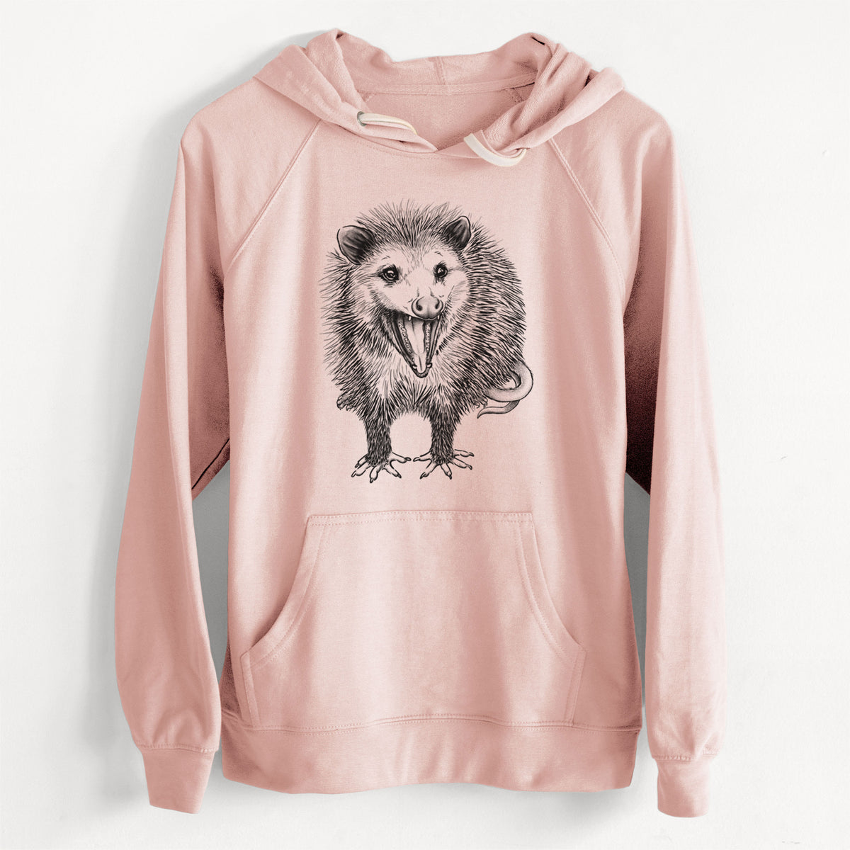 CLEARANCE - Hissing Opossum - Didelphidae  - Unisex Slim Fit Loopback Terry Hoodie