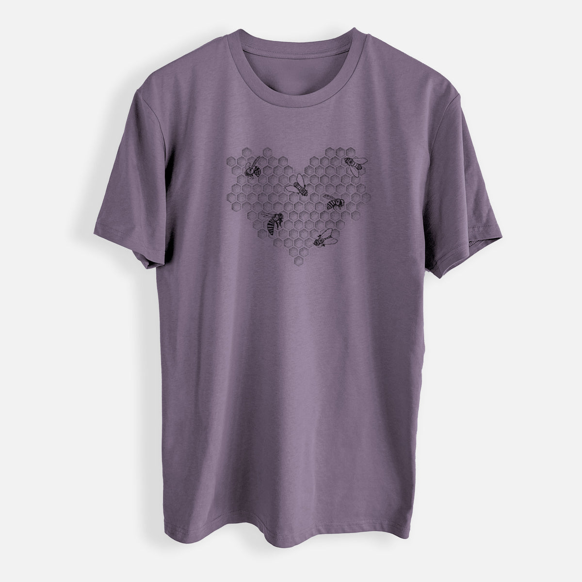 Honeycomb Heart with Bees - Mens Everyday Staple Tee