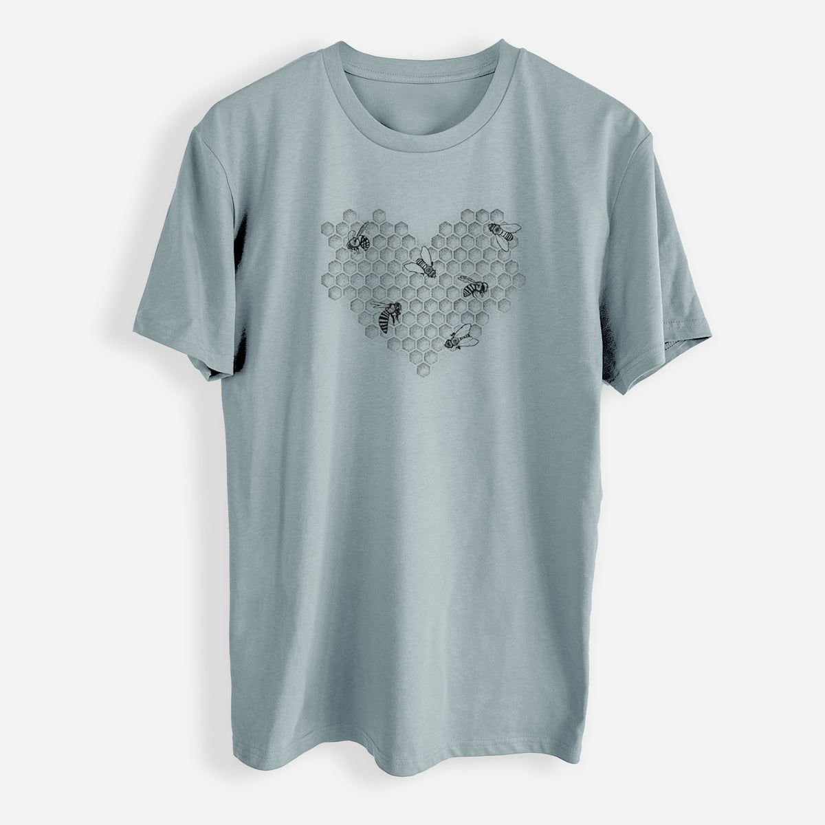 Honeycomb Heart with Bees - Mens Everyday Staple Tee