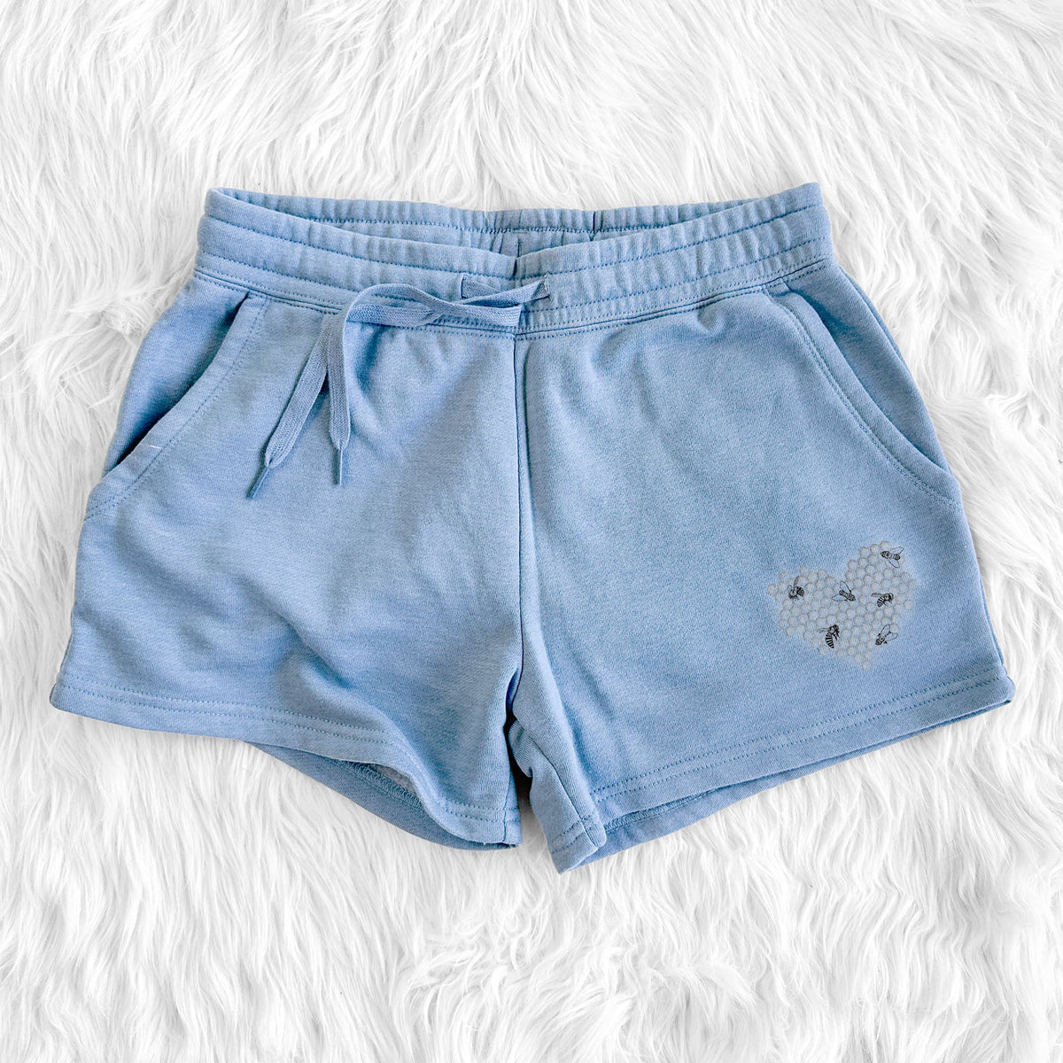 Honeycomb Heart with Bees - Women's Cali Wave Shorts