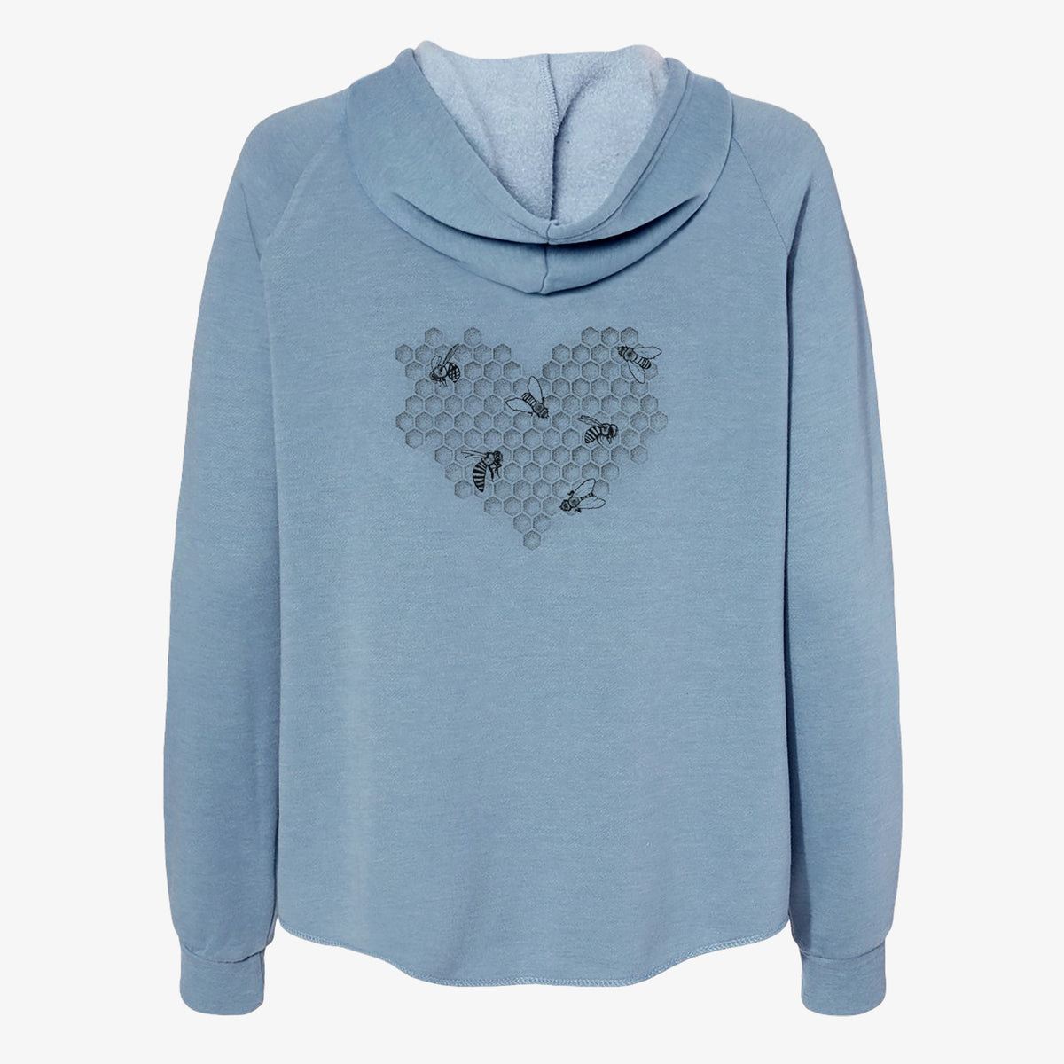 Honeycomb Heart with Bees - Women's Cali Wave Zip-Up Sweatshirt